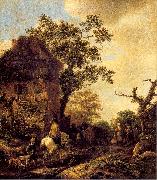 The Outskirts of a Village with a Horseman